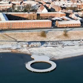 Udsigt over Østerstrand om vinteren